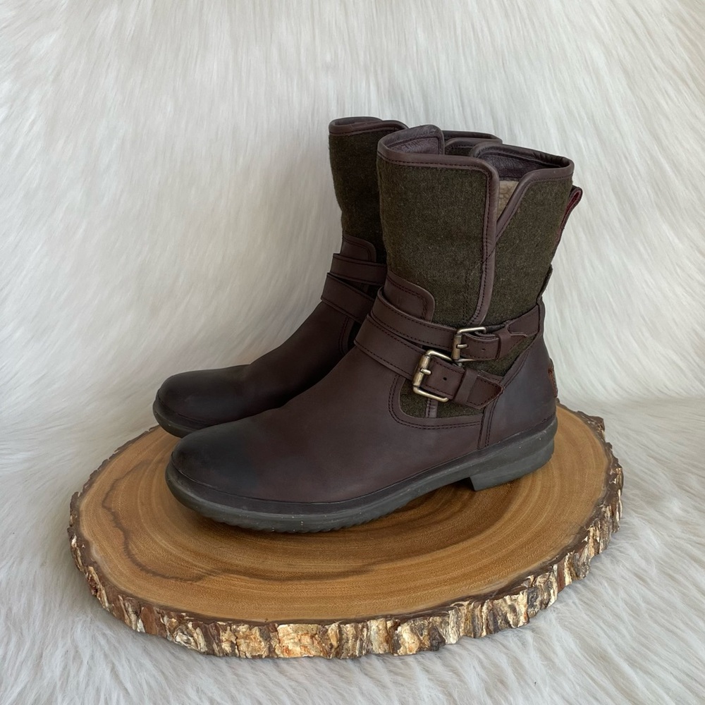 UGG side zip waterproof leather boots